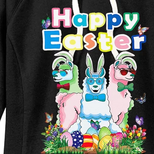 Happy Easter Bunny Womens Llama Easter Egg Outfitn Women's Fleece Hoodie