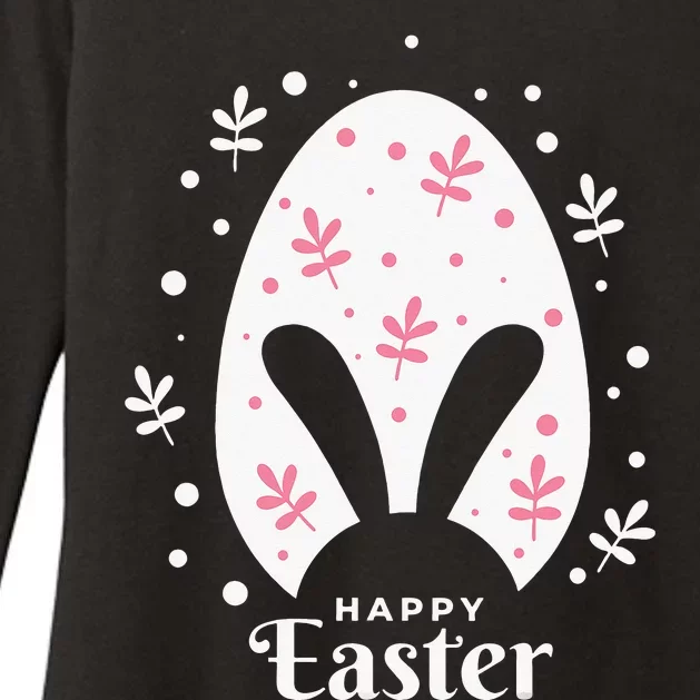 Happy Easter Bunny Rabbit Face Funny Easter Day Womens CVC Long Sleeve Shirt