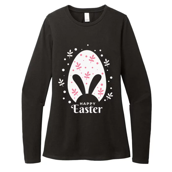 Happy Easter Bunny Rabbit Face Funny Easter Day Womens CVC Long Sleeve Shirt