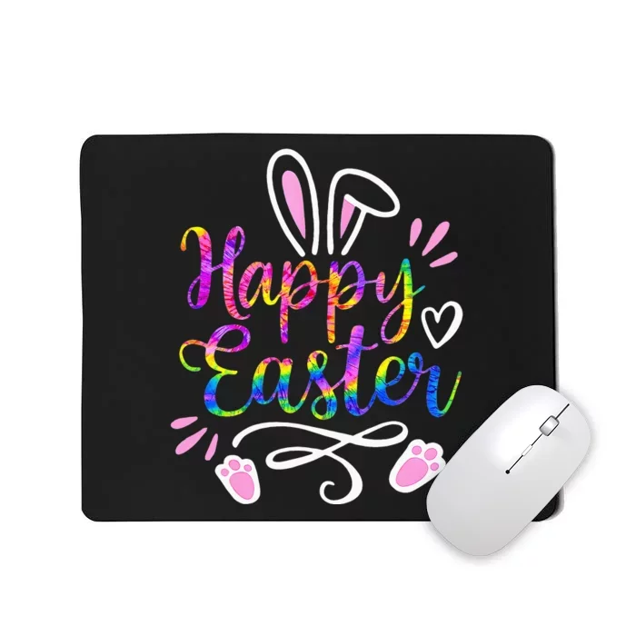 Happy Easter Bunny Rabbit Face Tie Dye Easter Day Mousepad