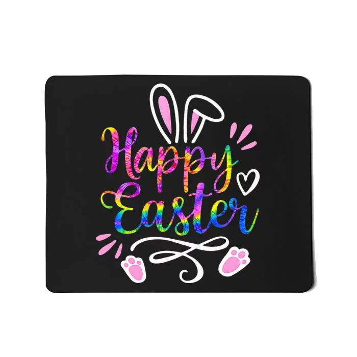 Happy Easter Bunny Rabbit Face Tie Dye Easter Day Mousepad