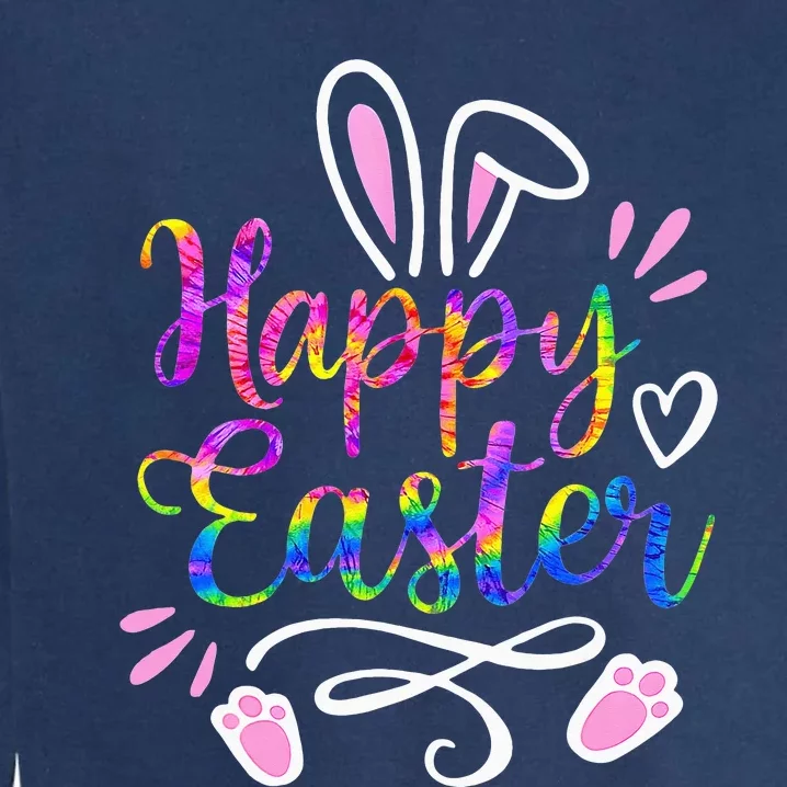 Happy Easter Bunny Rabbit Face Tie Dye Easter Day Garment-Dyed Sweatshirt