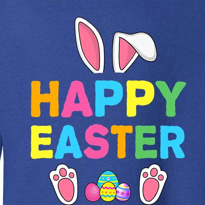 Happy Easter Bunny Rabbit Face Funny Easter Day Gift Toddler Sweatshirt