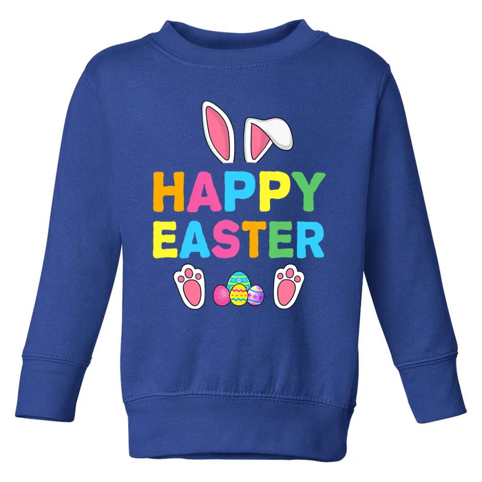 Happy Easter Bunny Rabbit Face Funny Easter Day Gift Toddler Sweatshirt