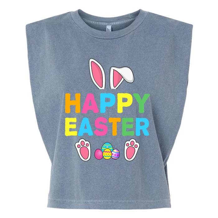 Happy Easter Bunny Rabbit Face Funny Easter Day Gift Garment-Dyed Women's Muscle Tee