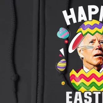 Happy Easter Bunny Confused Joe Biden Eggs Full Zip Hoodie