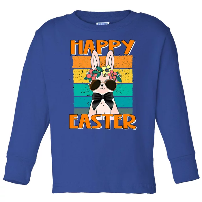 Happy Easter Bunny Retro Rabbit Clothes Easter Day Cute Great Gift Toddler Long Sleeve Shirt