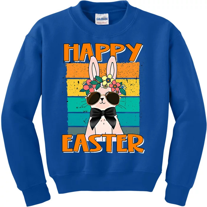 Happy Easter Bunny Retro Rabbit Clothes Easter Day Cute Great Gift Kids Sweatshirt