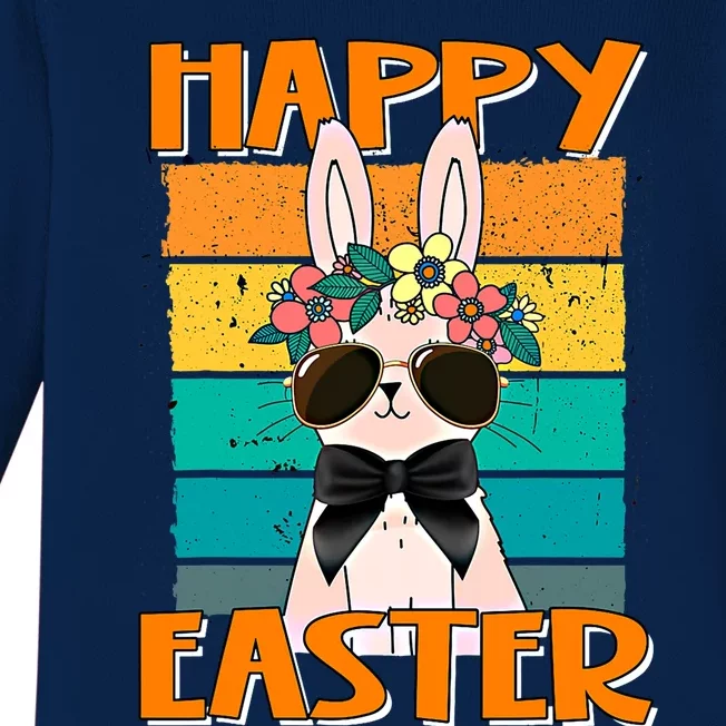 Happy Easter Bunny Retro Rabbit Clothes Easter Day Cute Great Gift Baby Long Sleeve Bodysuit