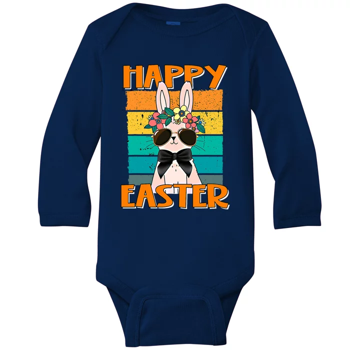 Happy Easter Bunny Retro Rabbit Clothes Easter Day Cute Great Gift Baby Long Sleeve Bodysuit