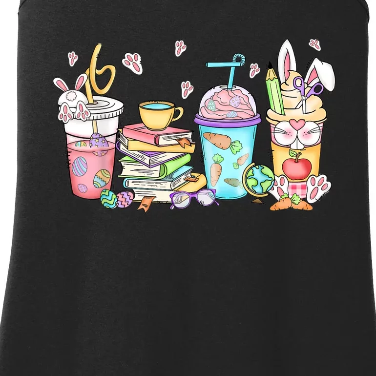 Happy Easter Bunny Coffee Lover Latte Iced Coffee Easter Day Ladies Essential Tank