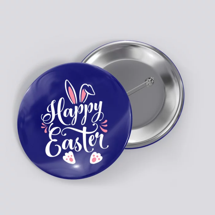 Happy Easter Bunny Rabbit Face Funny Easter Day Gift Button