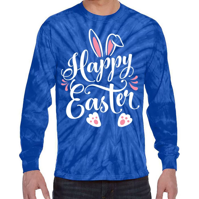 Happy Easter Bunny Rabbit Face Funny Easter Day Gift Tie-Dye Long Sleeve Shirt