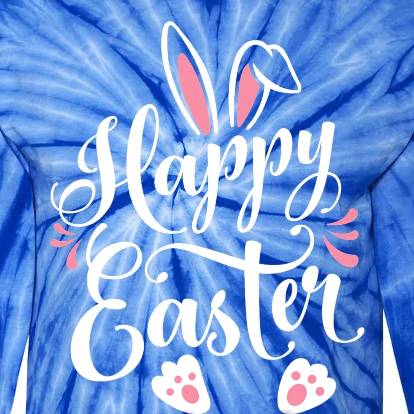 Happy Easter Bunny Rabbit Face Funny Easter Day Gift Tie-Dye Long Sleeve Shirt