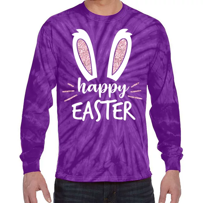 Happy Easter Bunny Ears Tie-Dye Long Sleeve Shirt