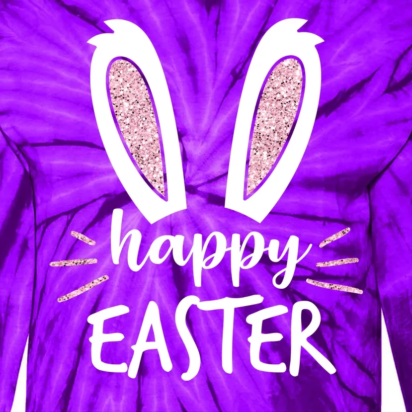 Happy Easter Bunny Ears Tie-Dye Long Sleeve Shirt