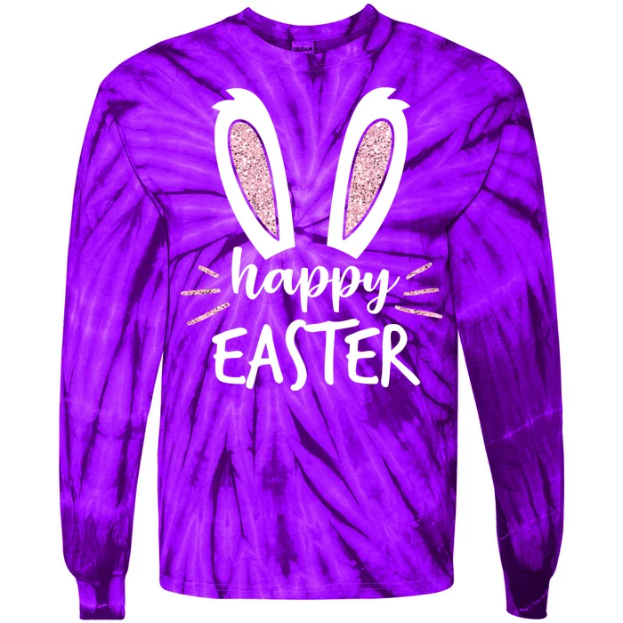 Happy Easter Bunny Ears Tie-Dye Long Sleeve Shirt