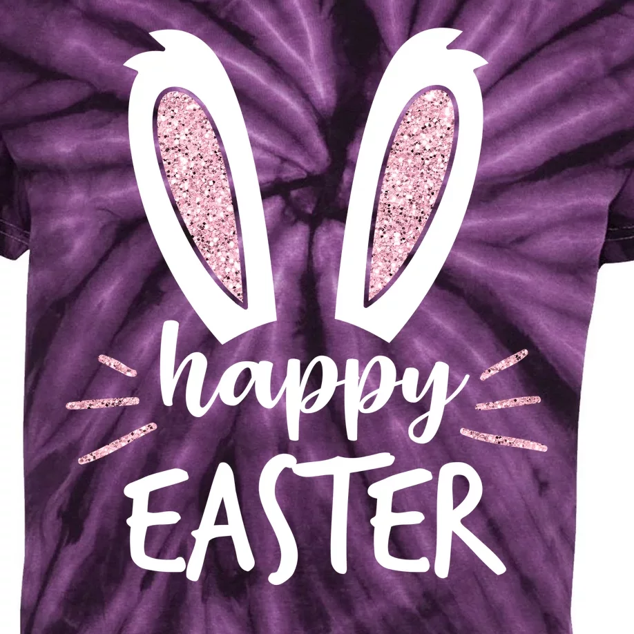 Happy Easter Bunny Ears Kids Tie-Dye T-Shirt