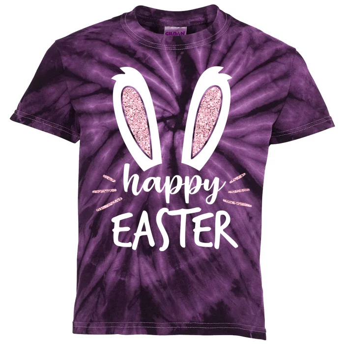 Happy Easter Bunny Ears Kids Tie-Dye T-Shirt