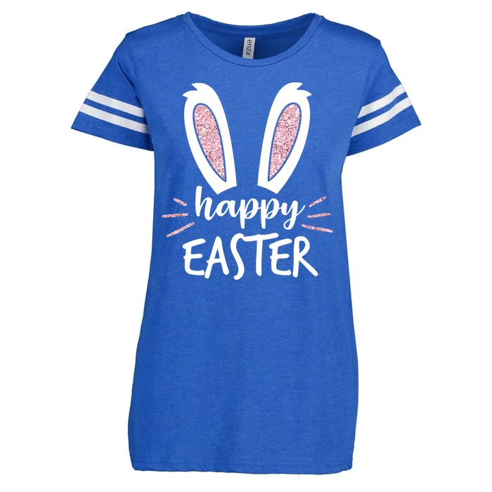 Happy Easter Bunny Ears Enza Ladies Jersey Football T-Shirt