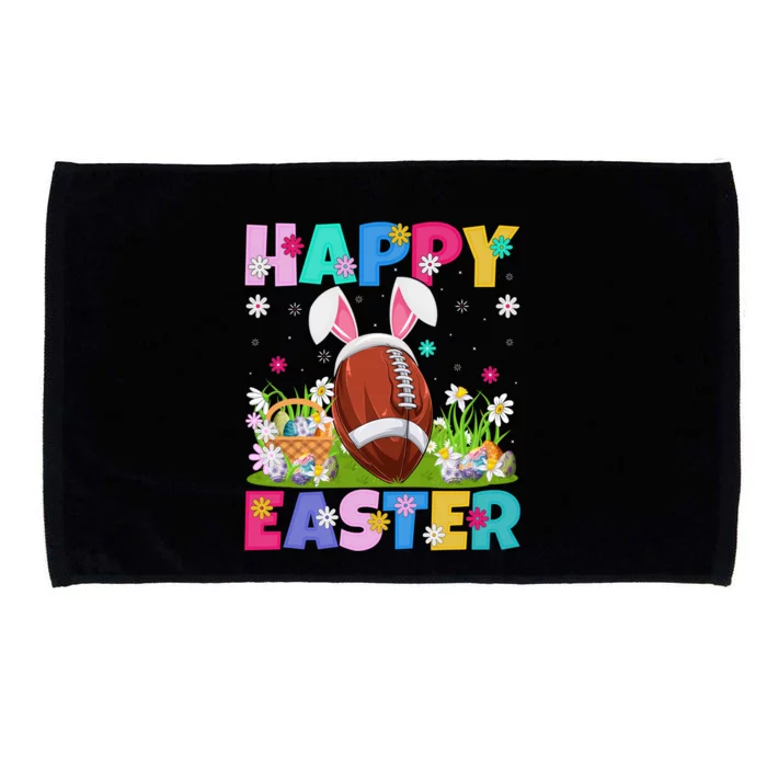 Happy Easter Bunny American Football Easter Sunday Gift Microfiber Hand Towel