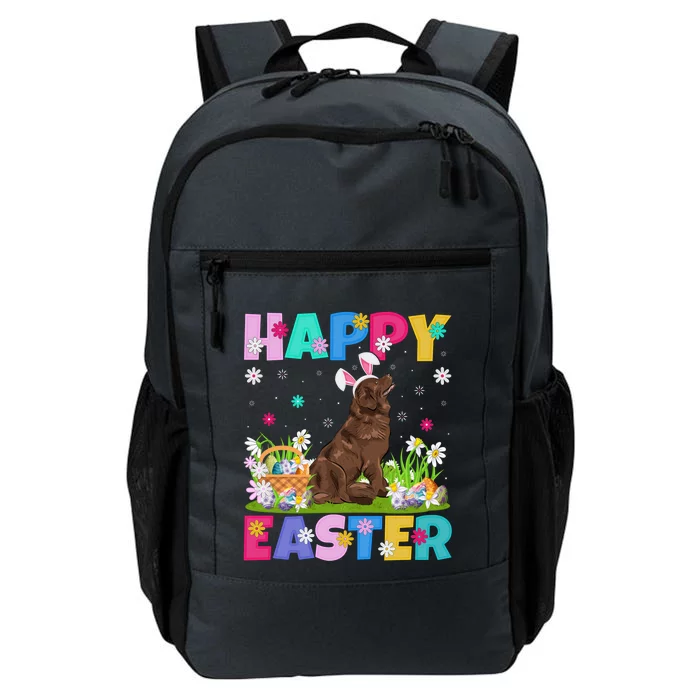 Happy Easter Bunny Newfoundland Dog Easter Sunday Cute Gift Daily Commute Backpack