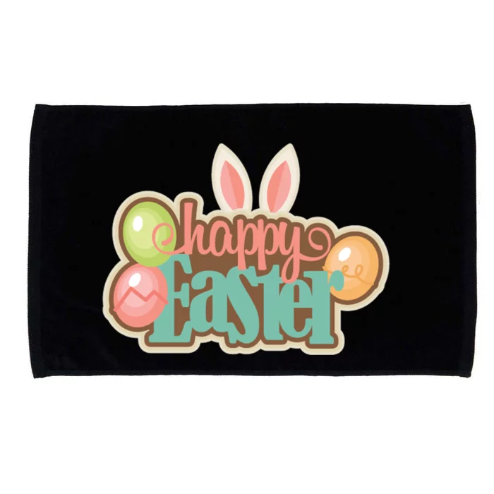 Happy Easter Bunny Ears Holiday Microfiber Hand Towel