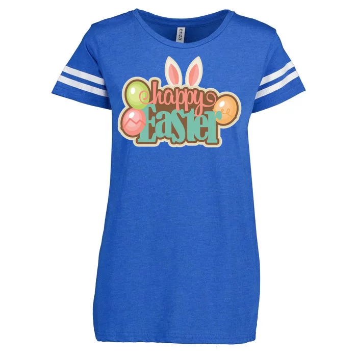 Happy Easter Bunny Ears Holiday Enza Ladies Jersey Football T-Shirt