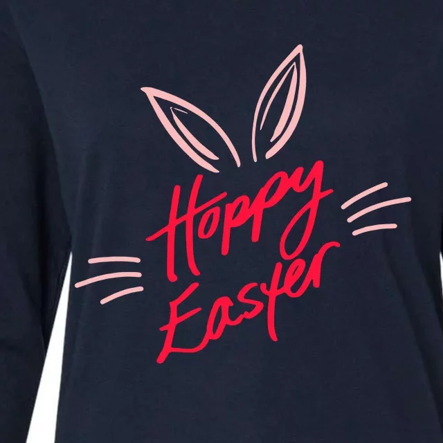 Happy Easter Bunny Ears Womens Cotton Relaxed Long Sleeve T-Shirt