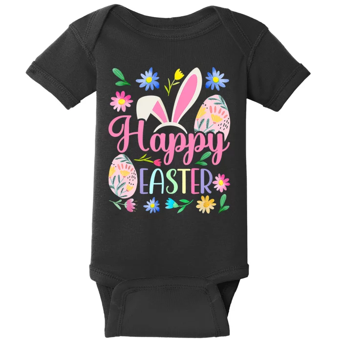 Happy Easter Bunny Spring Easter Egg Easter Baby Bodysuit