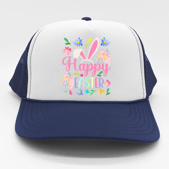 Happy Easter Bunny Spring Easter Egg Easter Trucker Hat