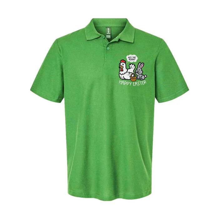 Happy Easter Bunny Chicken Not Again Funny Softstyle Adult Sport Polo