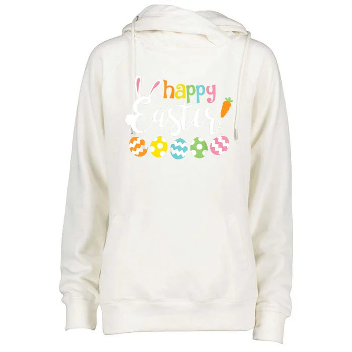 Happy Easter Bunny Rabbit Face Funny Easter Day Womens Funnel Neck Pullover Hood