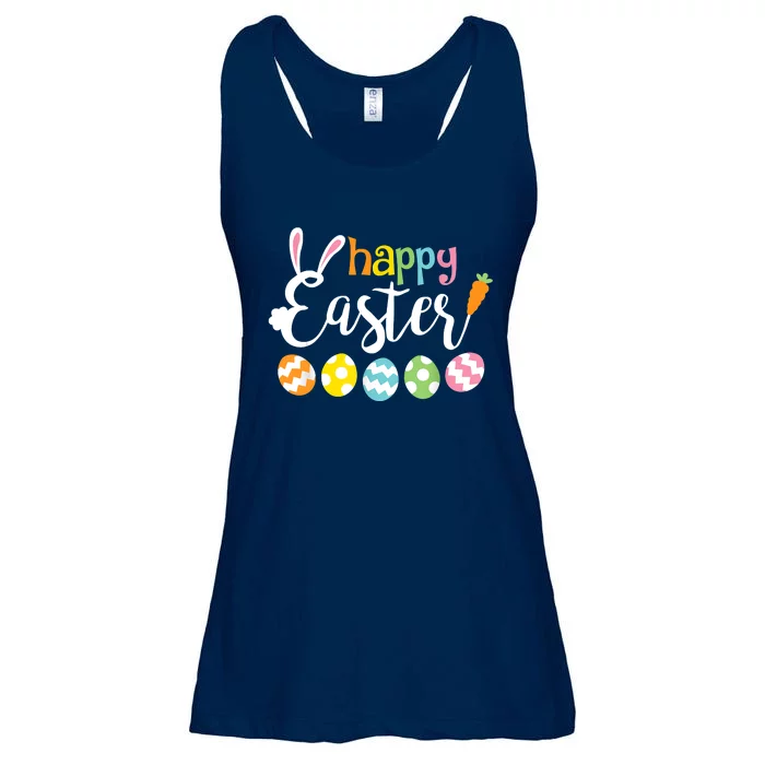 Happy Easter Bunny Rabbit Face Funny Easter Day Ladies Essential Flowy Tank