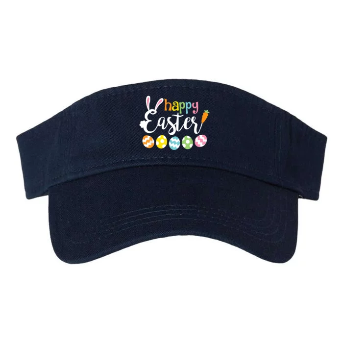 Happy Easter Bunny Rabbit Face Funny Easter Day Valucap Bio-Washed Visor