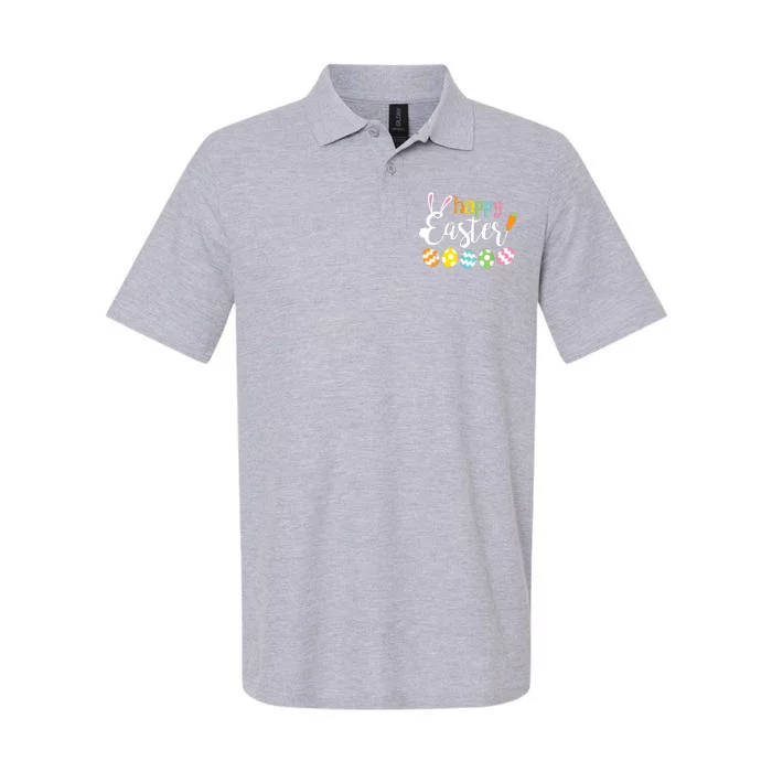 Happy Easter Bunny Rabbit Face Funny Easter Day Softstyle Adult Sport Polo