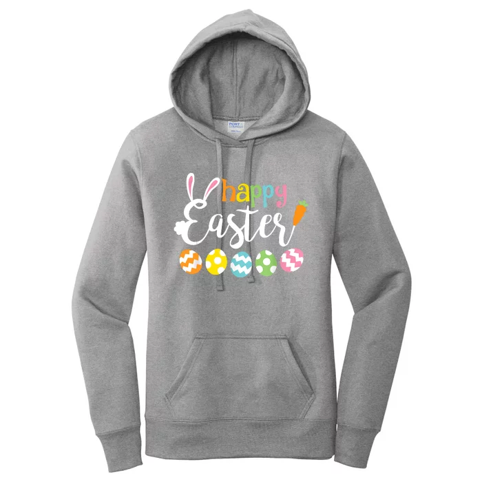 Happy Easter Bunny Rabbit Face Funny Easter Day Women's Pullover Hoodie