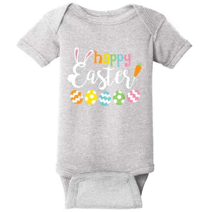 Happy Easter Bunny Rabbit Face Funny Easter Day Baby Bodysuit