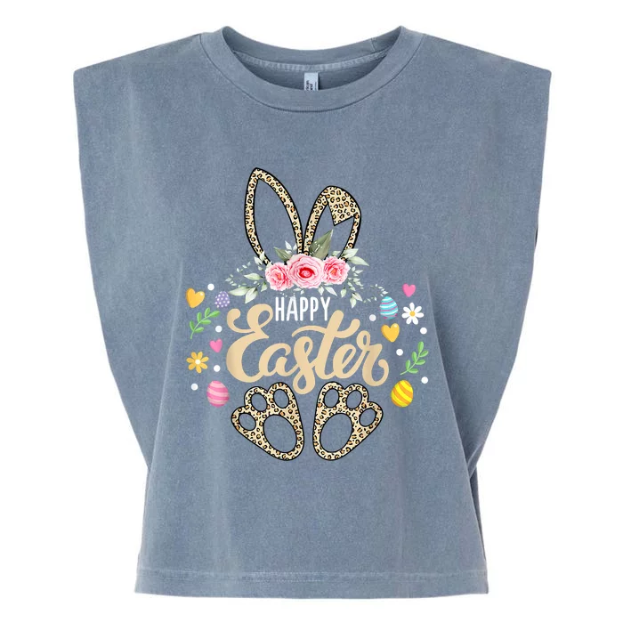 Happy Easter Bunny Leopard Easter Egg Hunt Easter Garment-Dyed Women's Muscle Tee