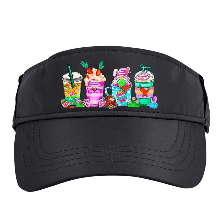 Happy Easter Bunny Coffee Lover Latte Iced Coffee Easter Day Adult Drive Performance Visor