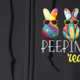 Happy Easter Bunny Egg Hunt Funny Easter Day Peepin' It Real Full Zip Hoodie