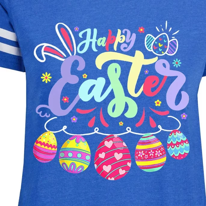 Happy Easter Bunny Spring Easter Egg Hunt Easter Enza Ladies Jersey Football T-Shirt