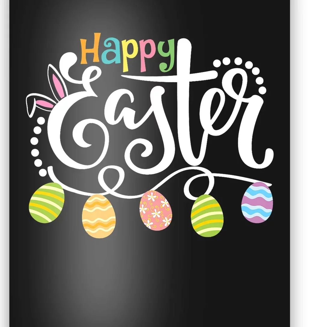 Happy Easter Bunny Ears Easter Egg Poster