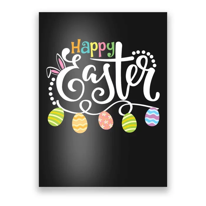 Happy Easter Bunny Ears Easter Egg Poster