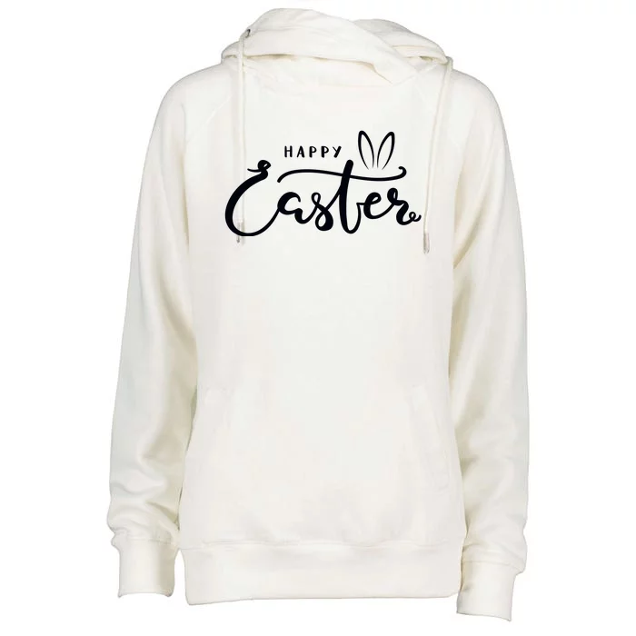 Happy Easter Bunny Ears Womens Funnel Neck Pullover Hood