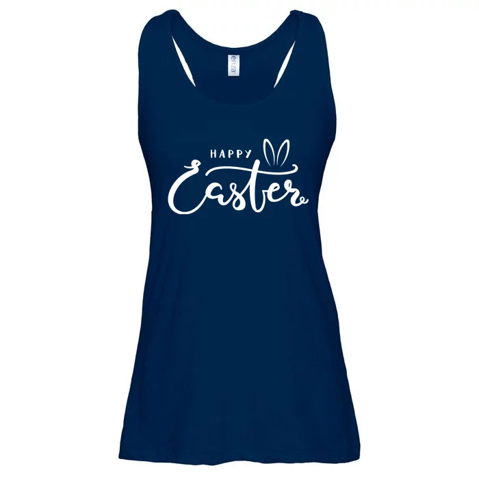 Happy Easter Bunny Ears Ladies Essential Flowy Tank