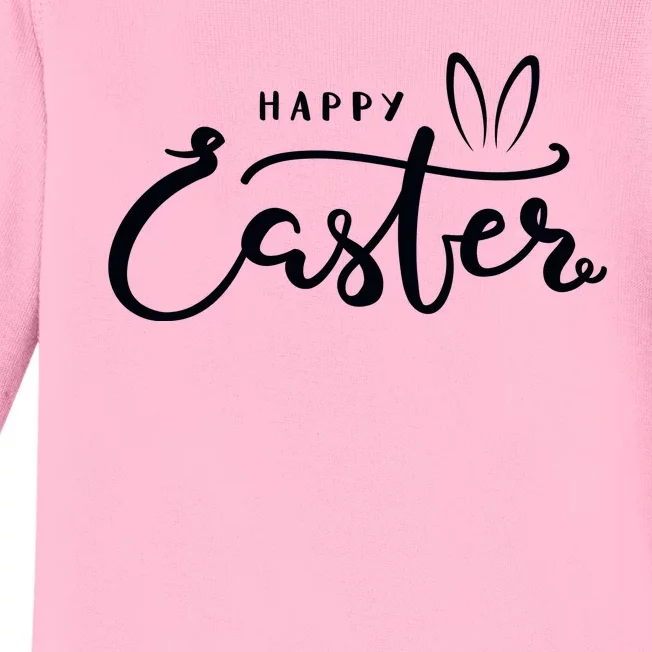 Happy Easter Bunny Ears Baby Long Sleeve Bodysuit