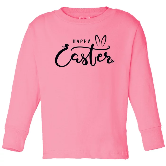 Happy Easter Bunny Ears Toddler Long Sleeve Shirt