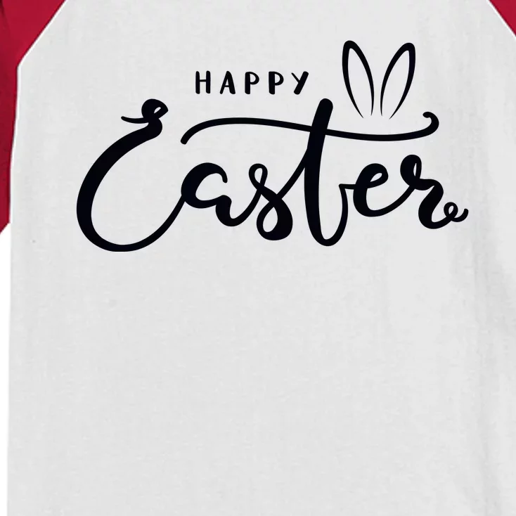 Happy Easter Bunny Ears Kids Colorblock Raglan Jersey