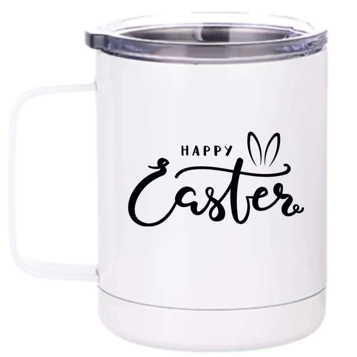 Happy Easter Bunny Ears Front & Back 12oz Stainless Steel Tumbler Cup